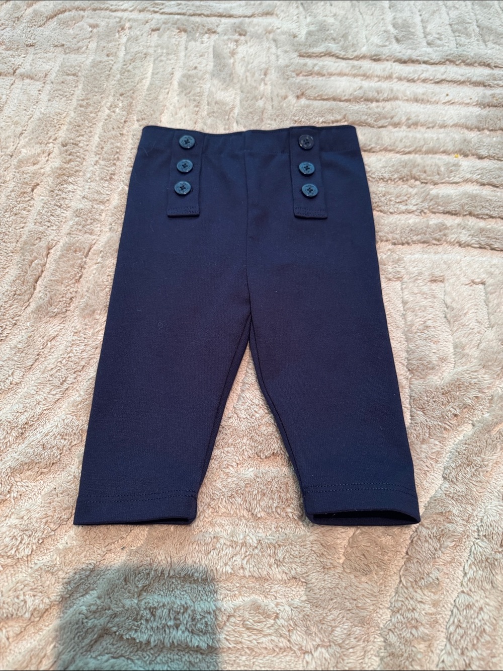 Ralph Lauren Navy Blue Girls Leggings with Decorative Buttons